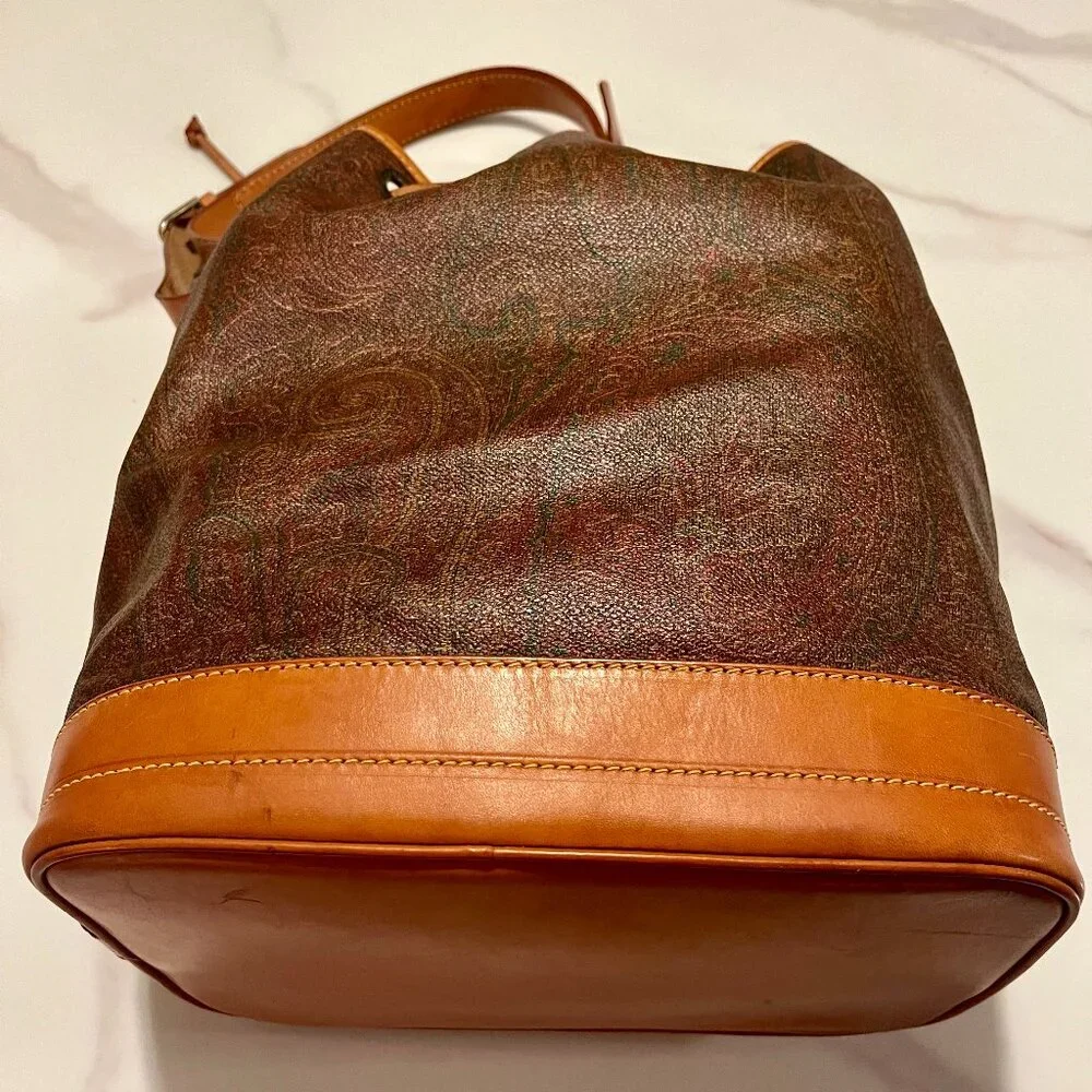 Etro Paisley Drawstring Bucket Bag + Key Case - Picture 9 of 15